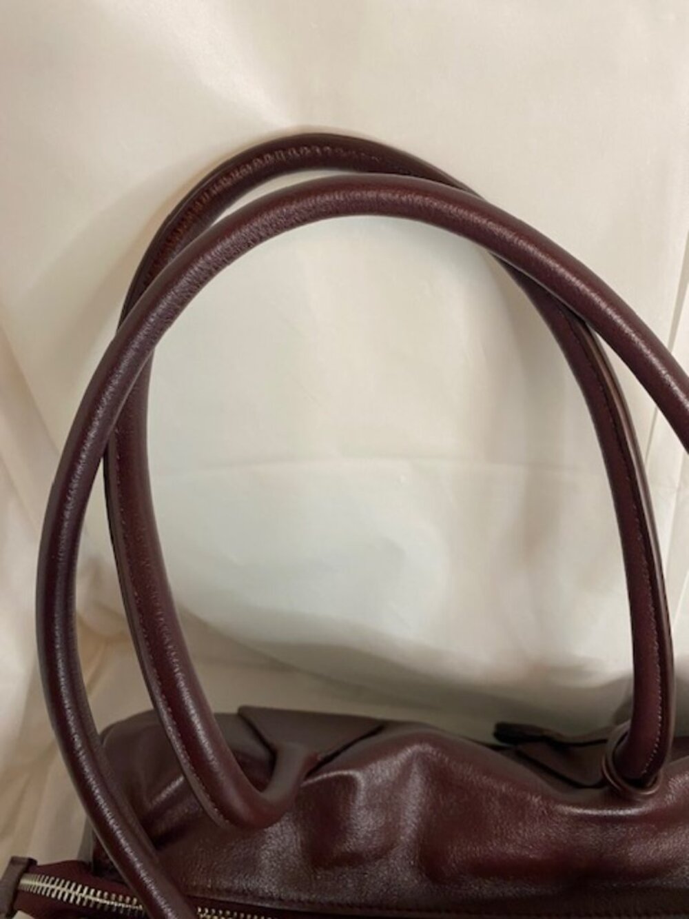 Leather Women’s Burgundy Pillow-Shaped Baguette Shoulder Bag - Picture 3 of 8